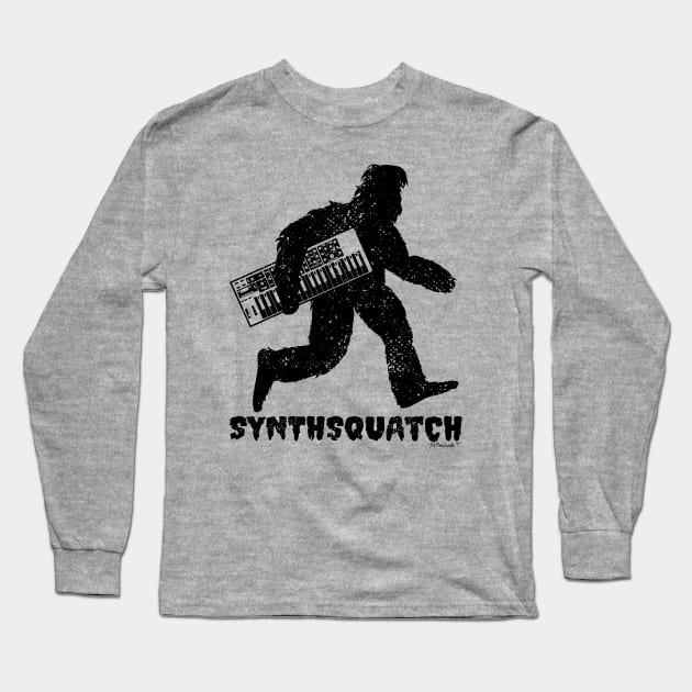 Synthesizer Bigfoot for Synth Player Long Sleeve T-Shirt by Mewzeek_T